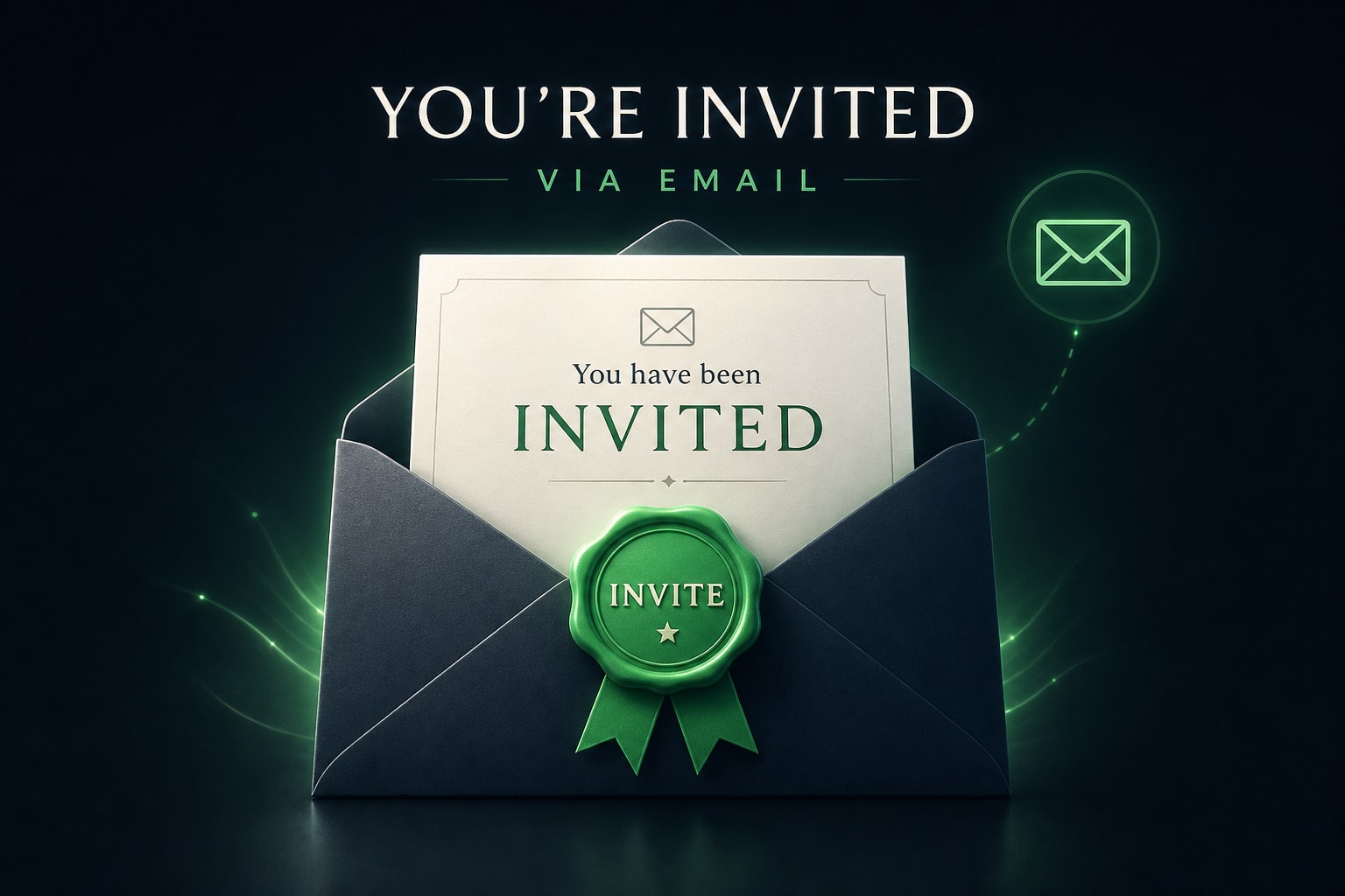 Envelope invitation visual for joining a firm workspace